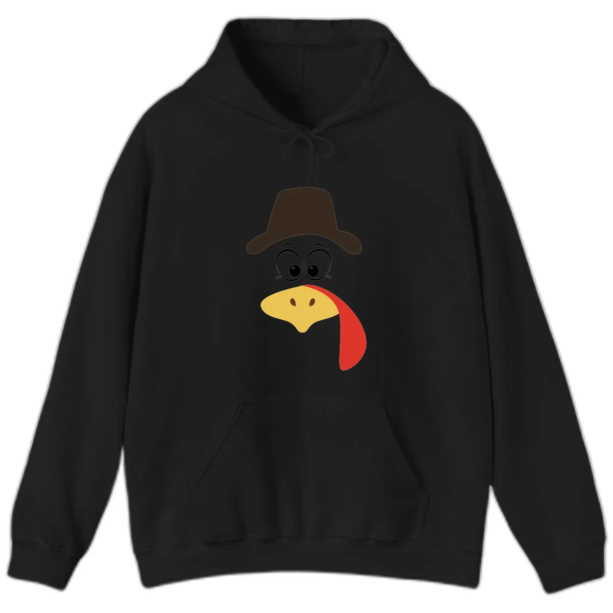 Turkey Trot Cowboy Face Hoodie in Black