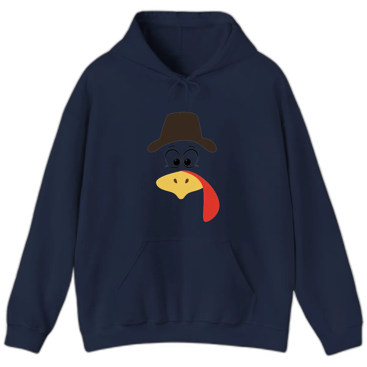 Turkey Trot Cowboy Face Hoodie in Navy