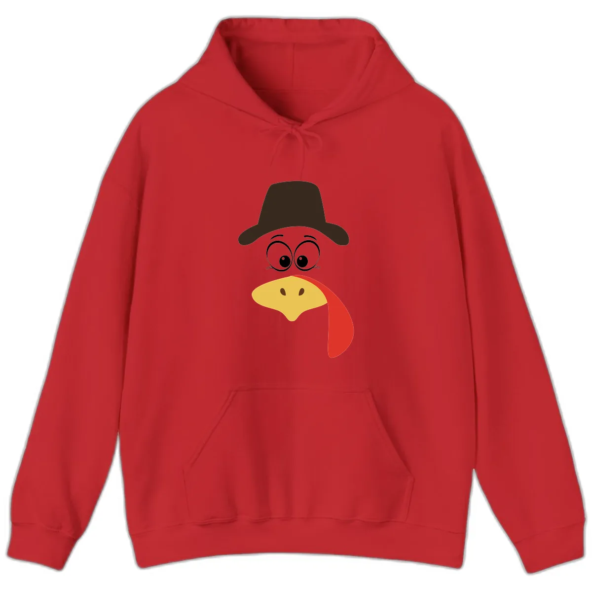 Turkey Trot Cowboy Face Hoodie in Red