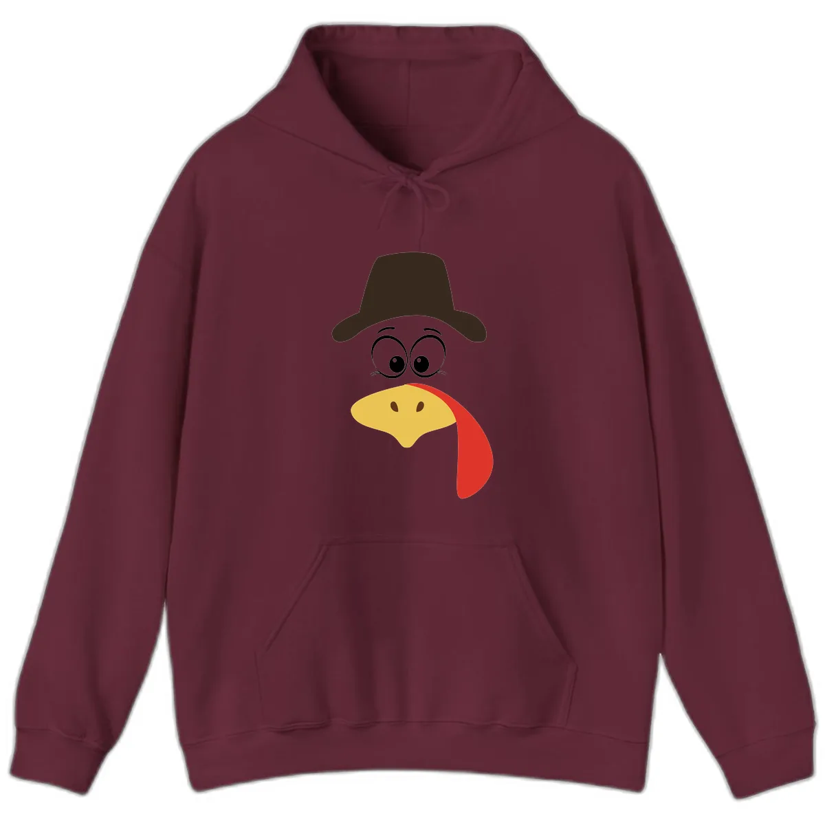 Turkey Trot Cowboy Face Hoodie in Maroon