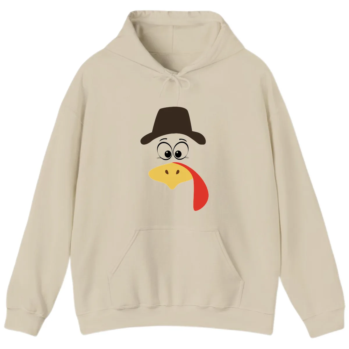 Turkey Trot Cowboy Face Hoodie in Sand