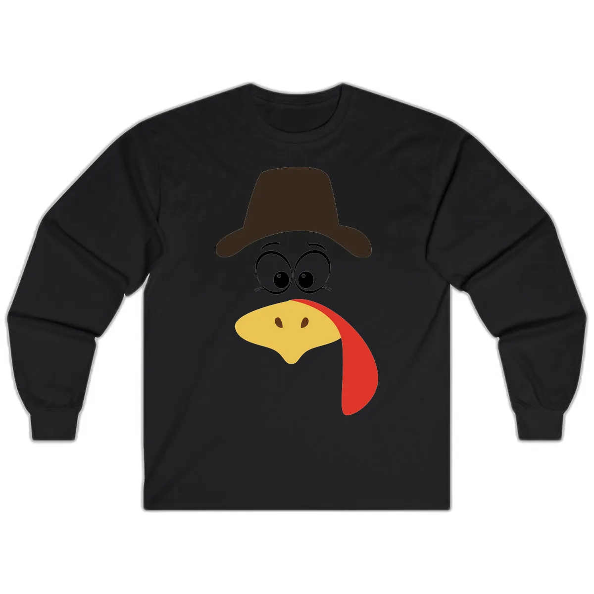 Turkey Trot Cowboy Face Long Sleeve in Black
