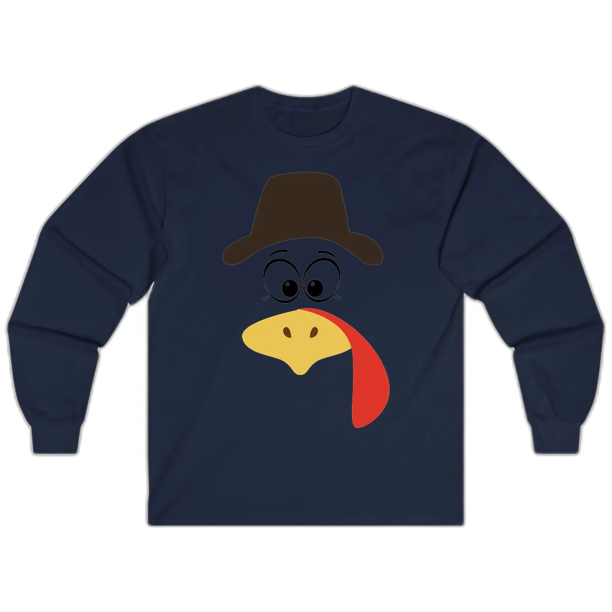 Turkey Trot Cowboy Face Long Sleeve in Navy