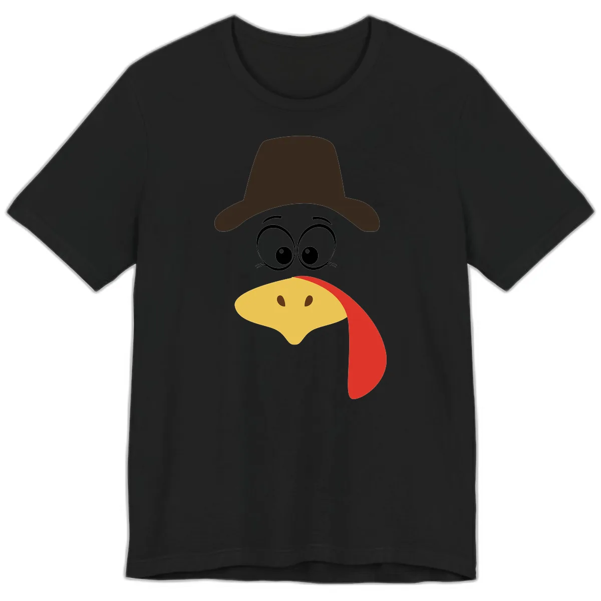Turkey Trot Cowboy Face Premium T-Shirt in Black