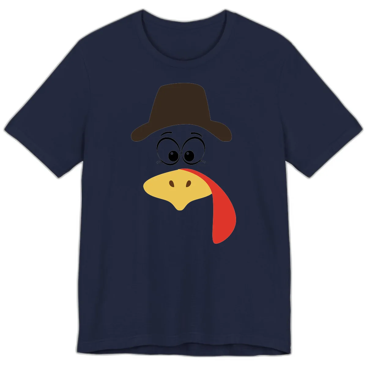 Turkey Trot Cowboy Face Premium T-Shirt in Navy