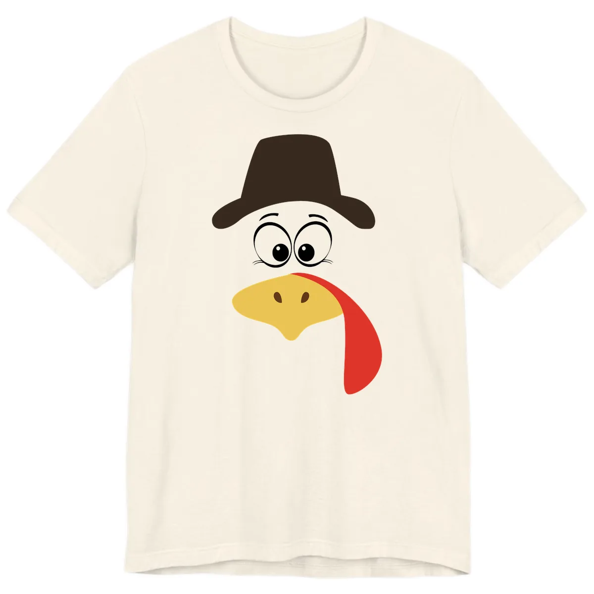 Turkey Trot Cowboy Face Premium T-Shirt in Natural