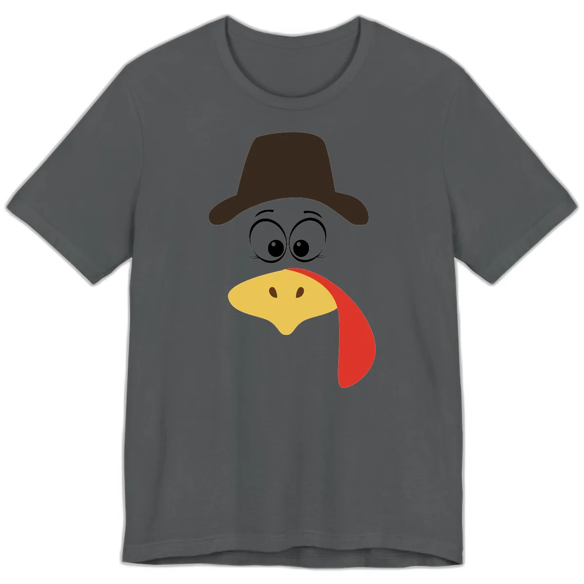Turkey Trot Cowboy Face Premium T-Shirt in Asphalt
