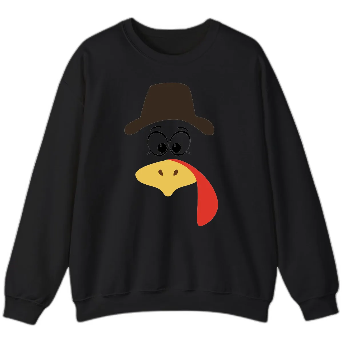 Turkey Trot Cowboy Face Sweatshirt in Black