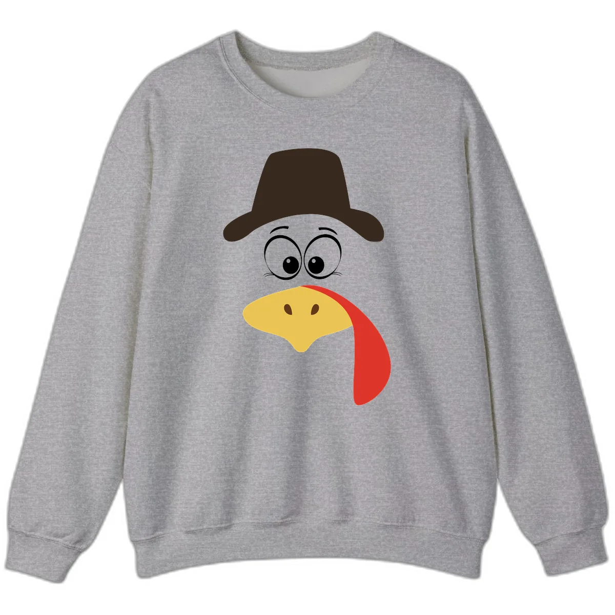 Turkey Trot Cowboy Face Sweatshirt in Sport Grey