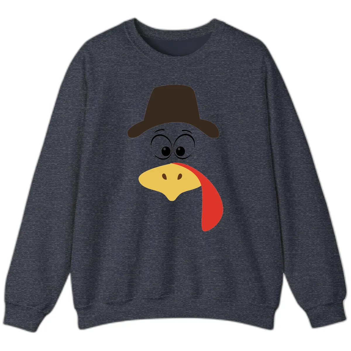 Turkey Trot Cowboy Face Sweatshirt in Heather Sport Dark Navy