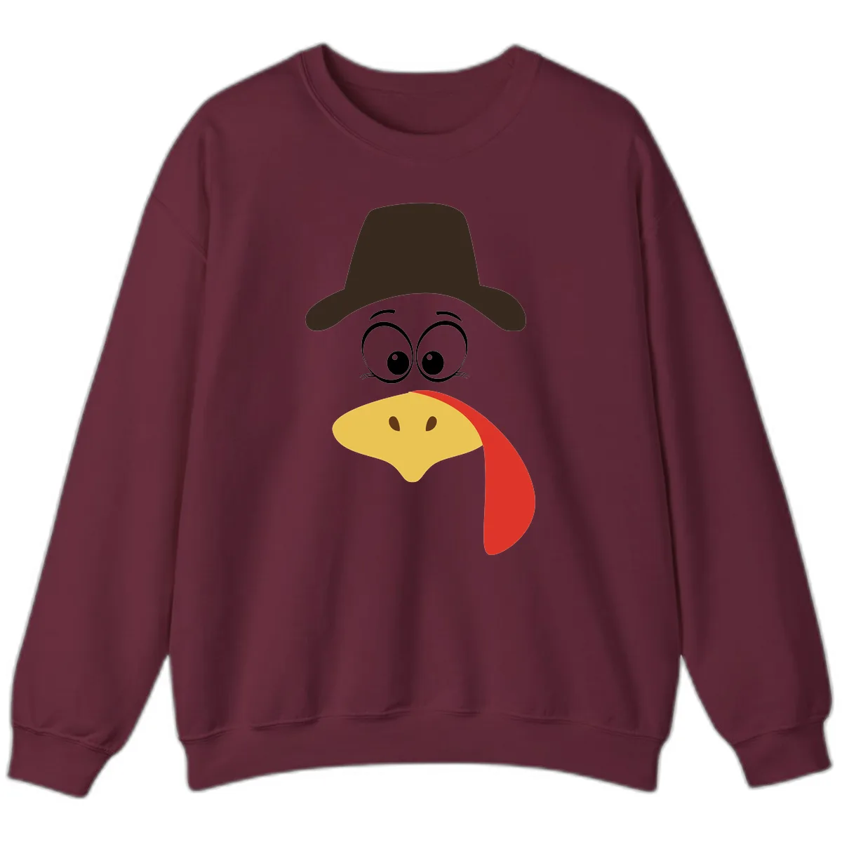 Turkey Trot Cowboy Face Sweatshirt in Maroon
