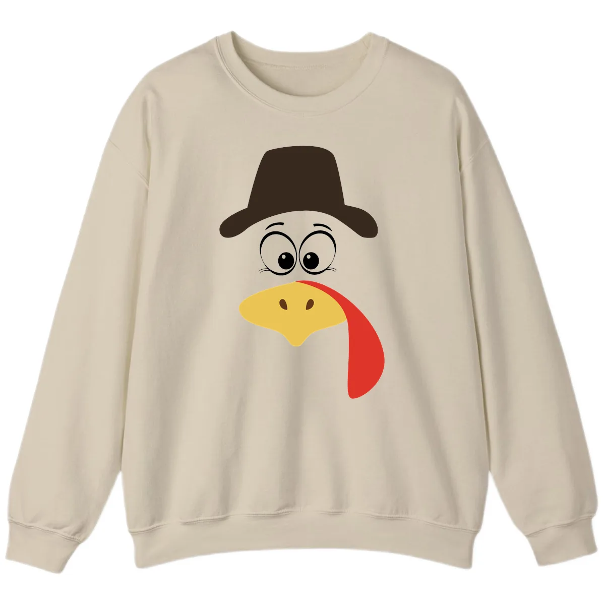 Turkey Trot Cowboy Face Sweatshirt in Sand