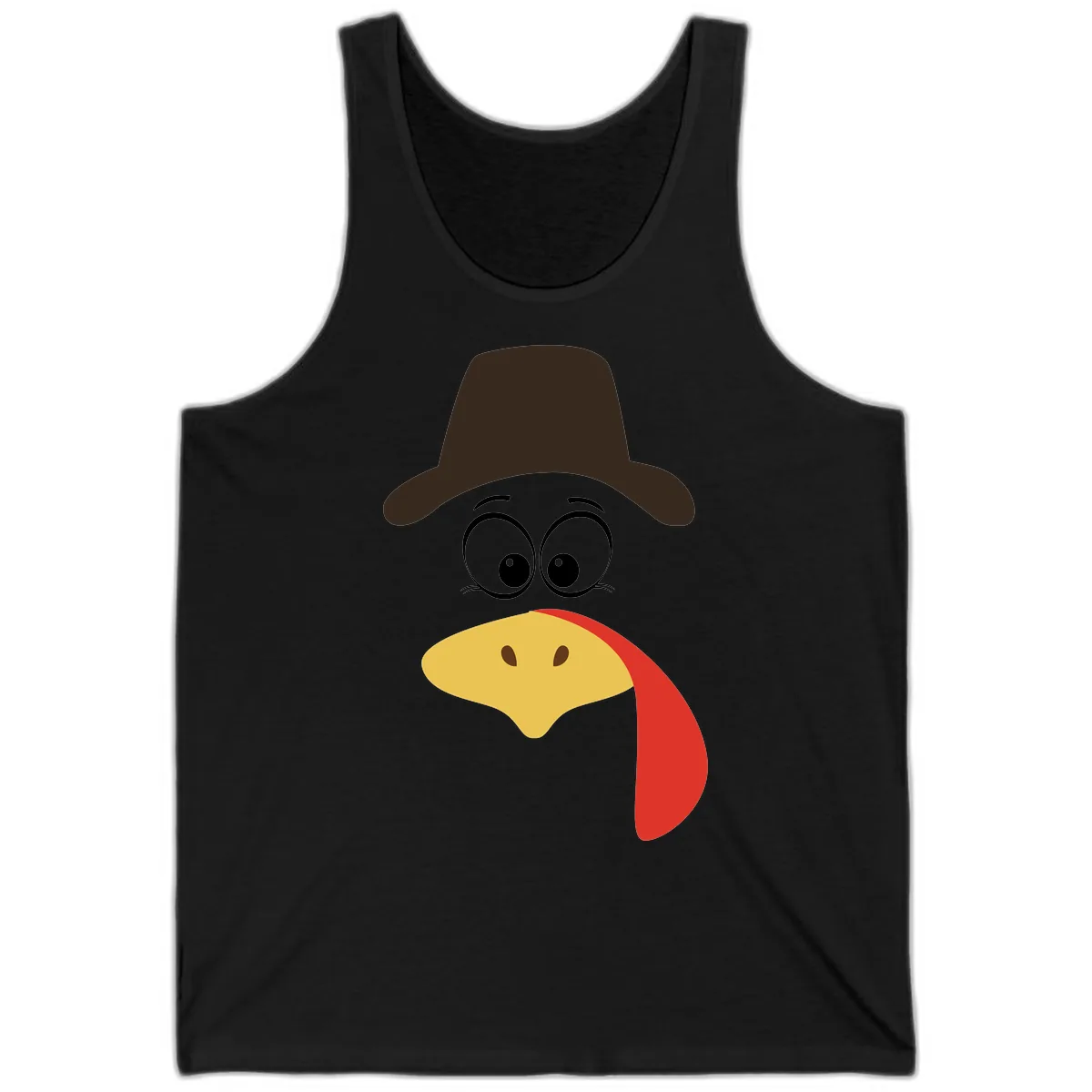 Turkey Trot Cowboy Face Tank in Black