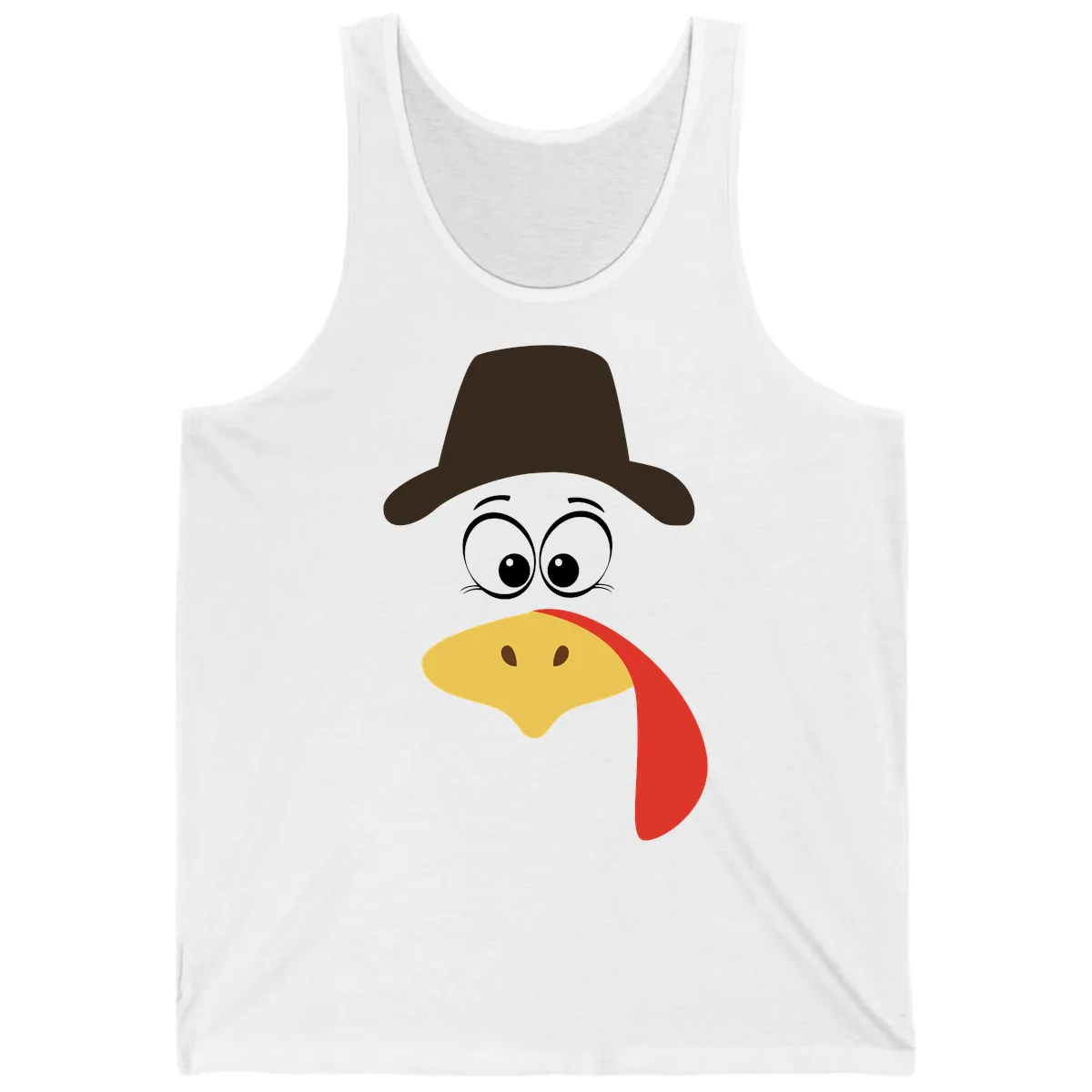 Turkey Trot Cowboy Face Tank in White