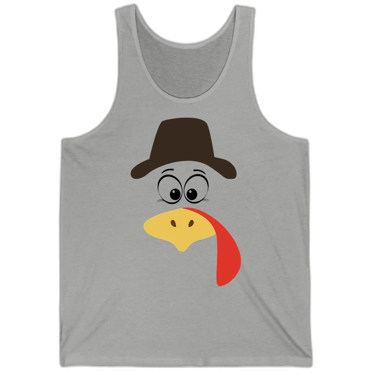 Turkey Trot Cowboy Face Tank in Athletic Heather