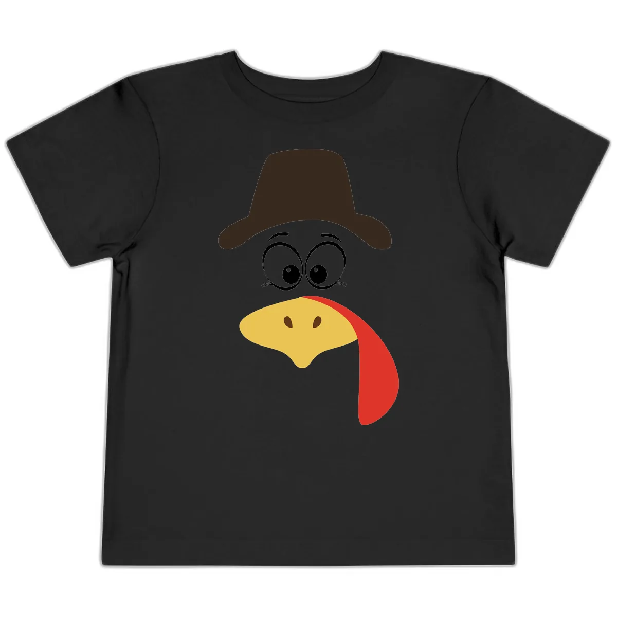 Turkey Trot Cowboy Face Toddler T-Shirt in Black