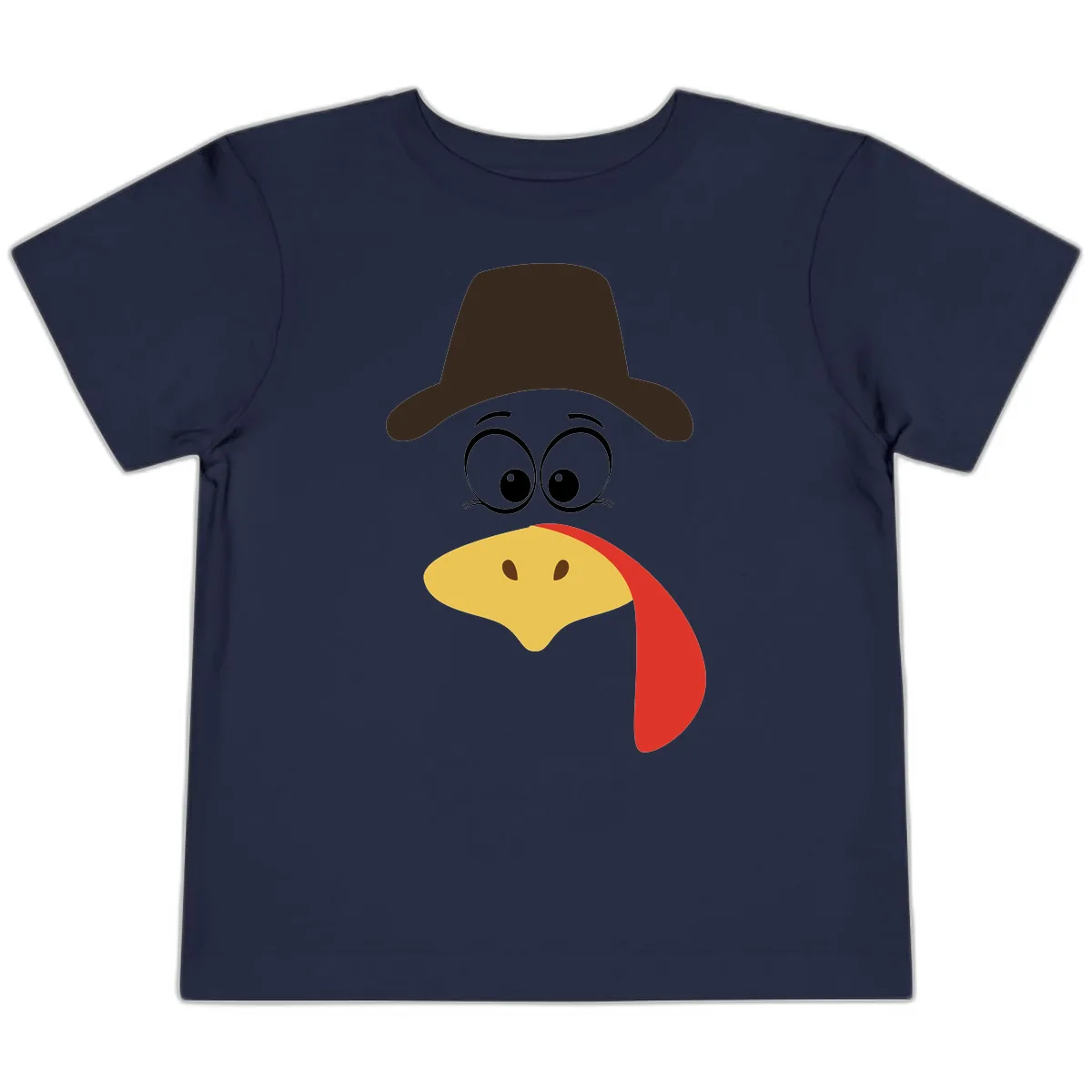 Turkey Trot Cowboy Face Toddler T-Shirt in Navy