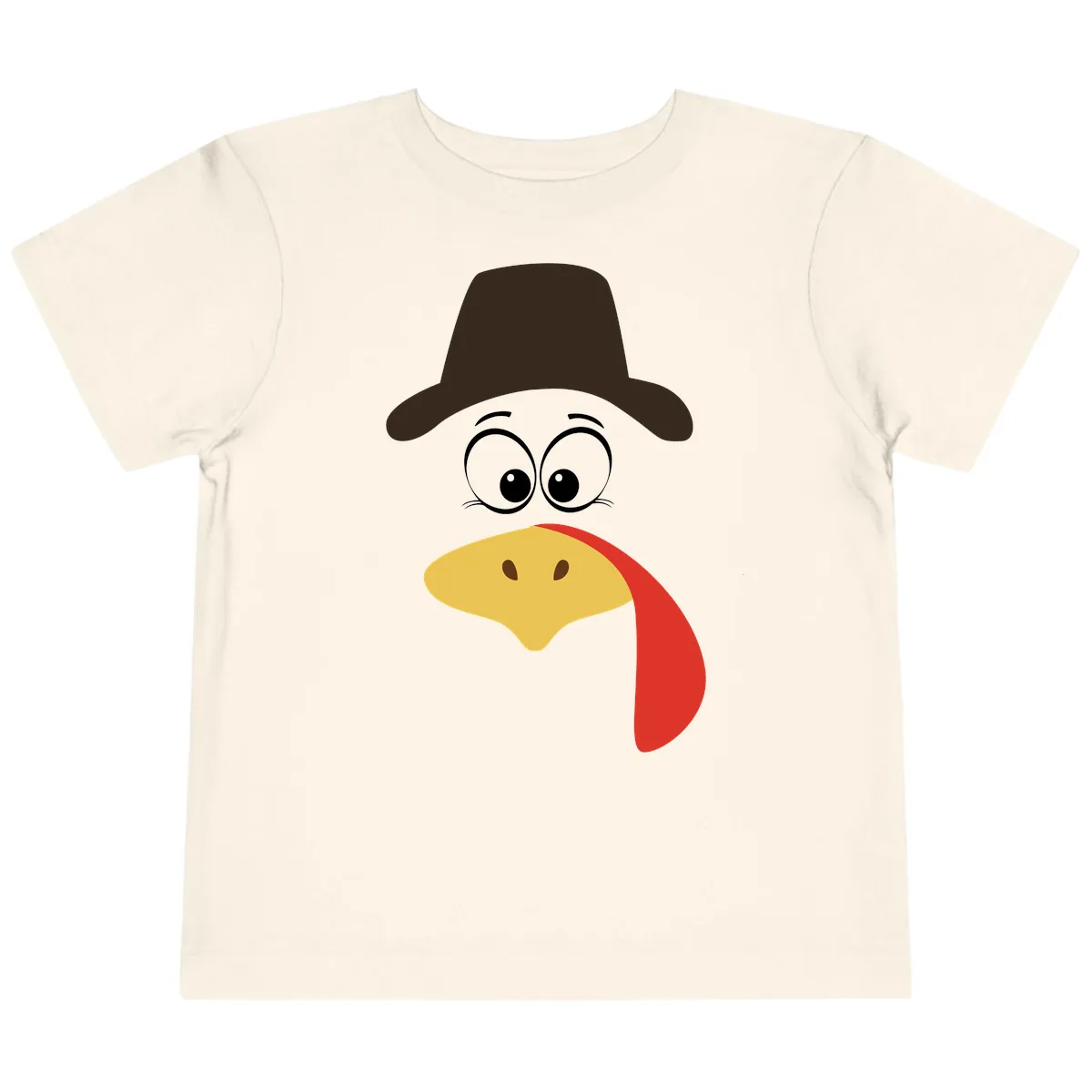 Turkey Trot Cowboy Face Toddler T-Shirt in Natural
