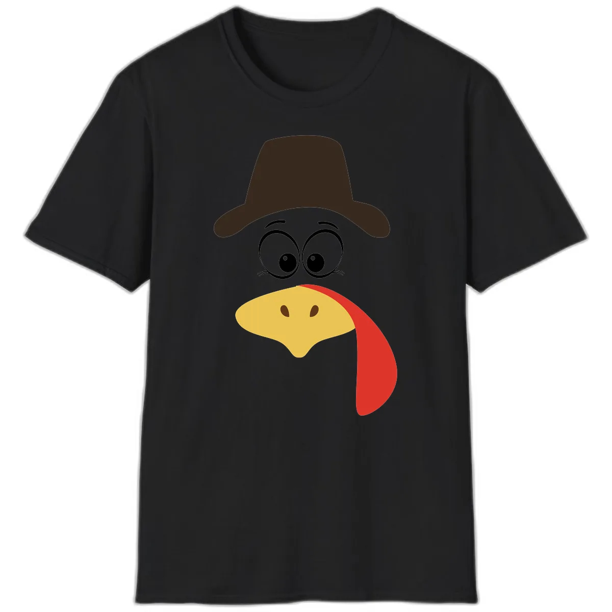 Turkey Trot Cowboy Face T-Shirt in Black