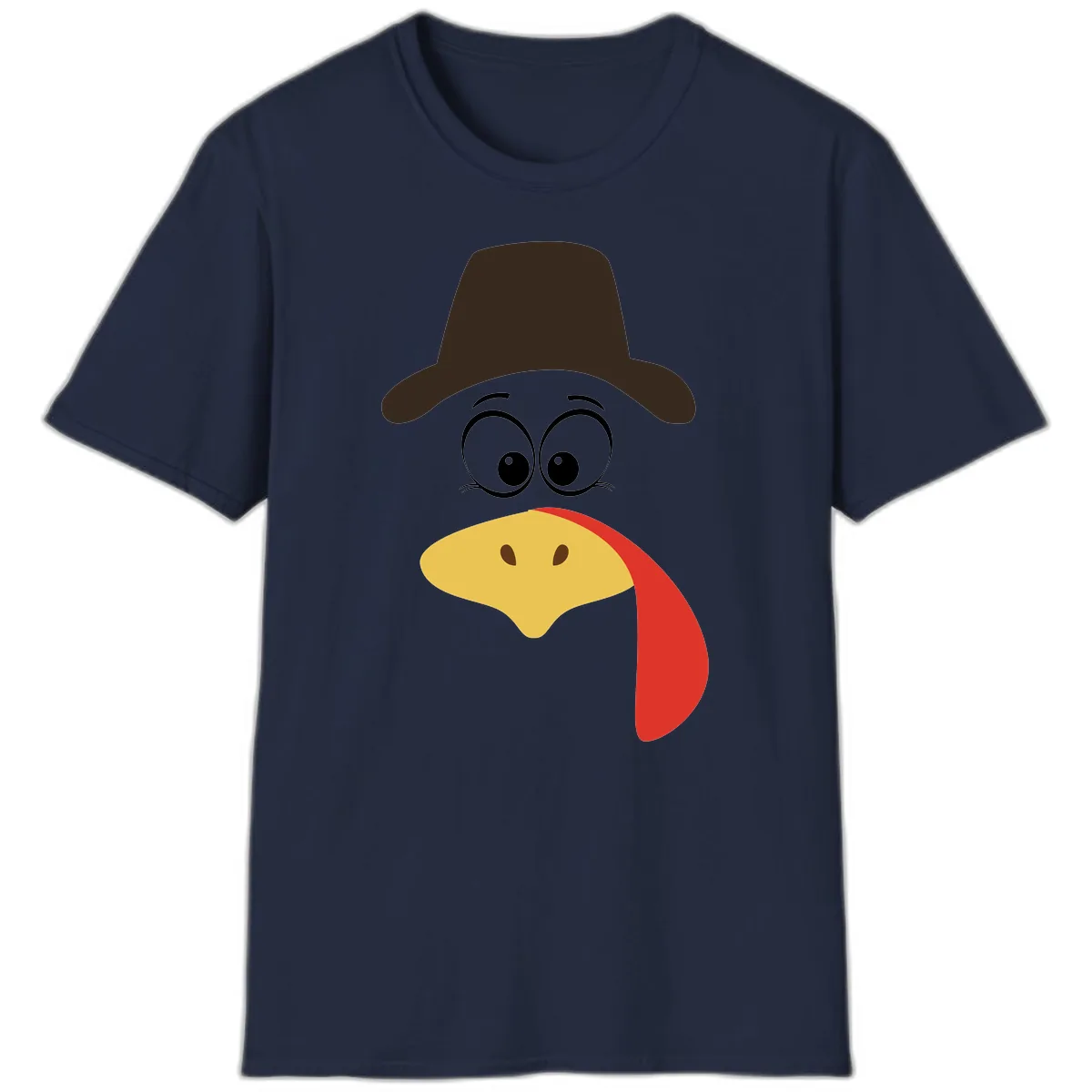 Turkey Trot Cowboy Face T-Shirt in Navy