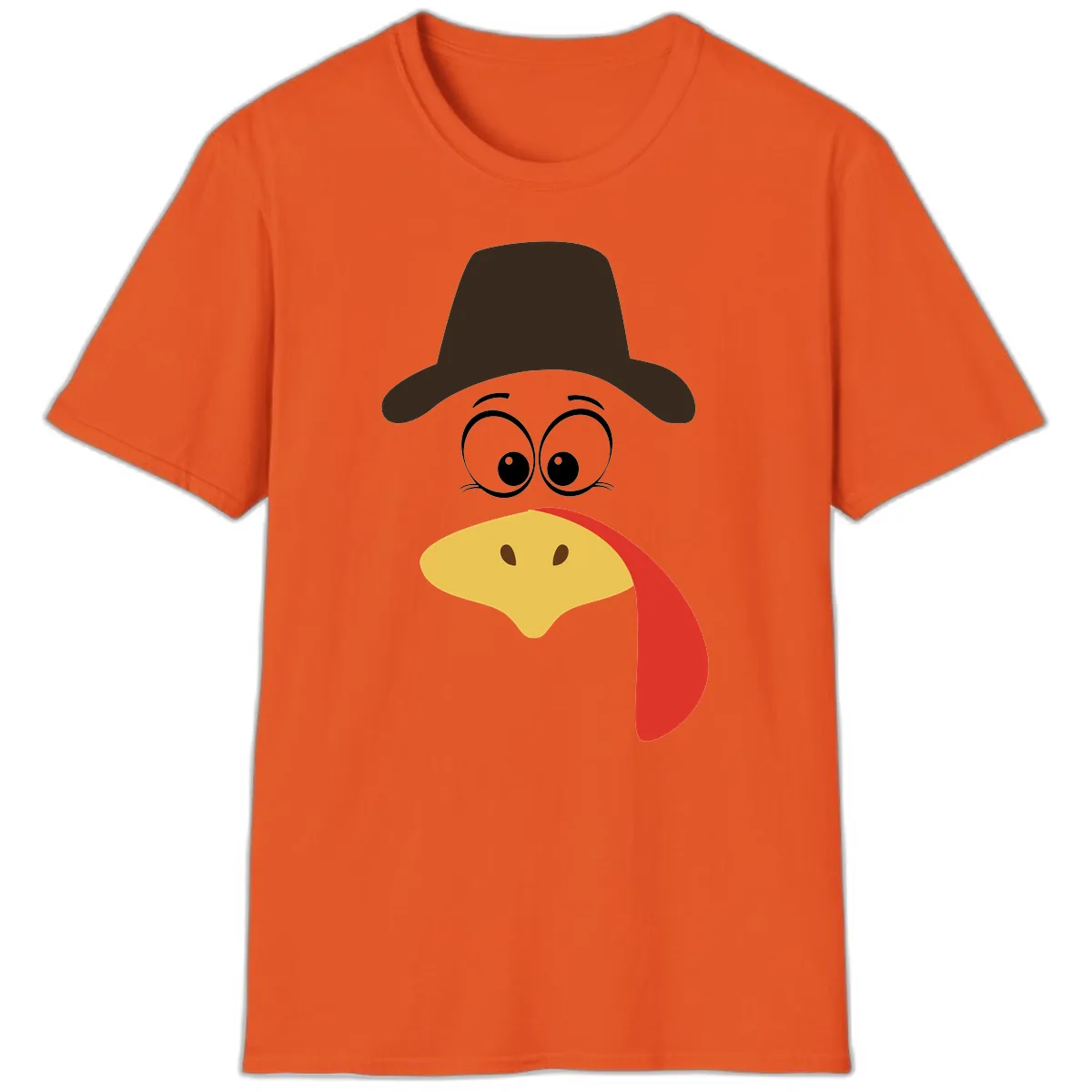 Turkey Trot Cowboy Face T-Shirt in Orange