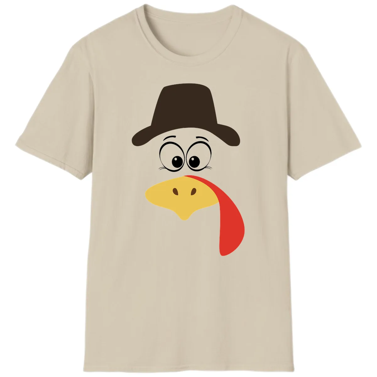 Turkey Trot Cowboy Face T-Shirt in Sand