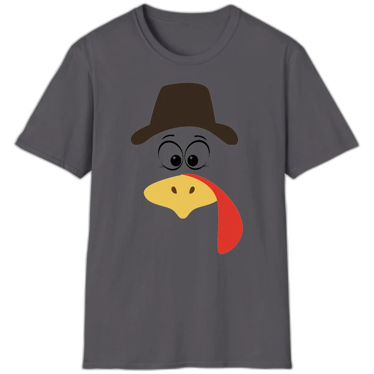 Turkey Trot Cowboy Face T-Shirt in Charcoal