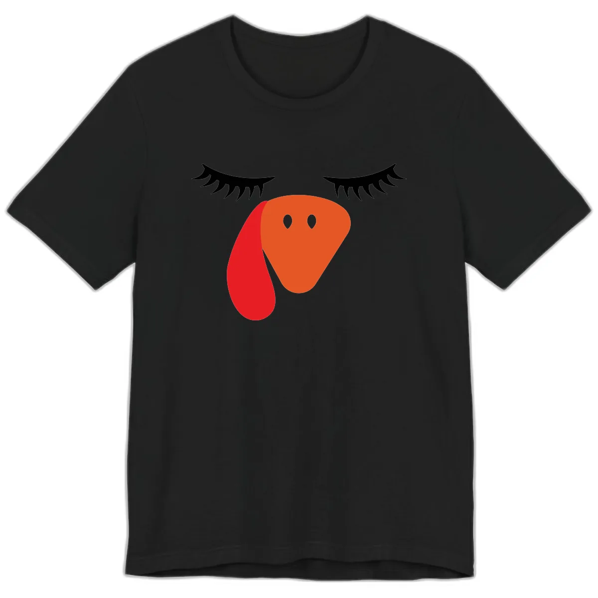 Funny Turkey Face Thanksgiving Premium T-Shirt in Black