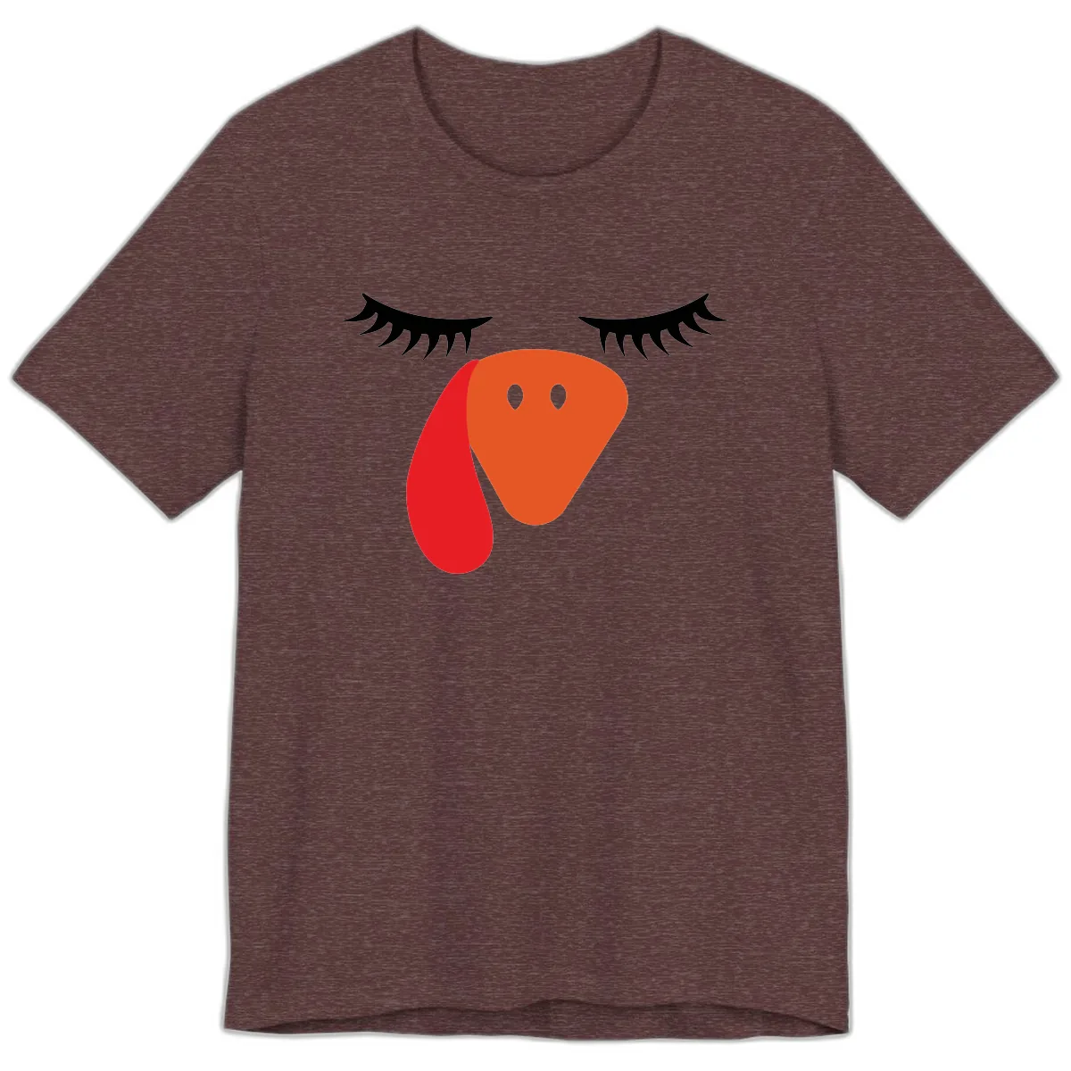 Funny Turkey Face Thanksgiving Premium T-Shirt in Heather Maroon