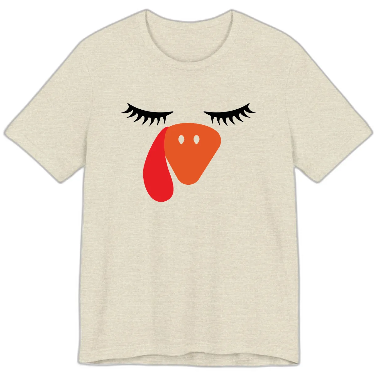 Funny Turkey Face Thanksgiving Premium T-Shirt in Heather Prism Natural