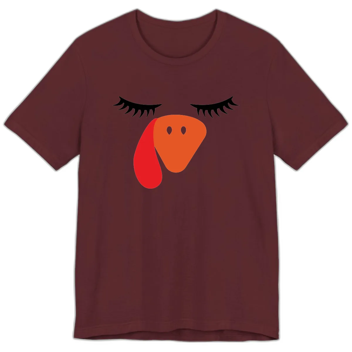 Funny Turkey Face Thanksgiving Premium T-Shirt in Maroon