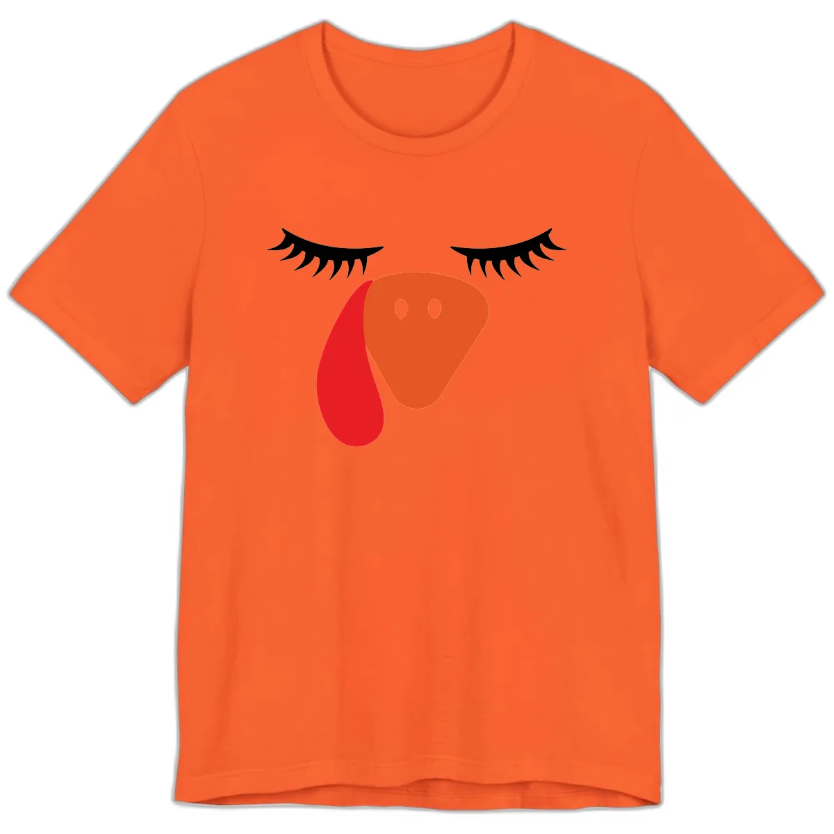 Funny Turkey Face Thanksgiving Premium T-Shirt in Orange