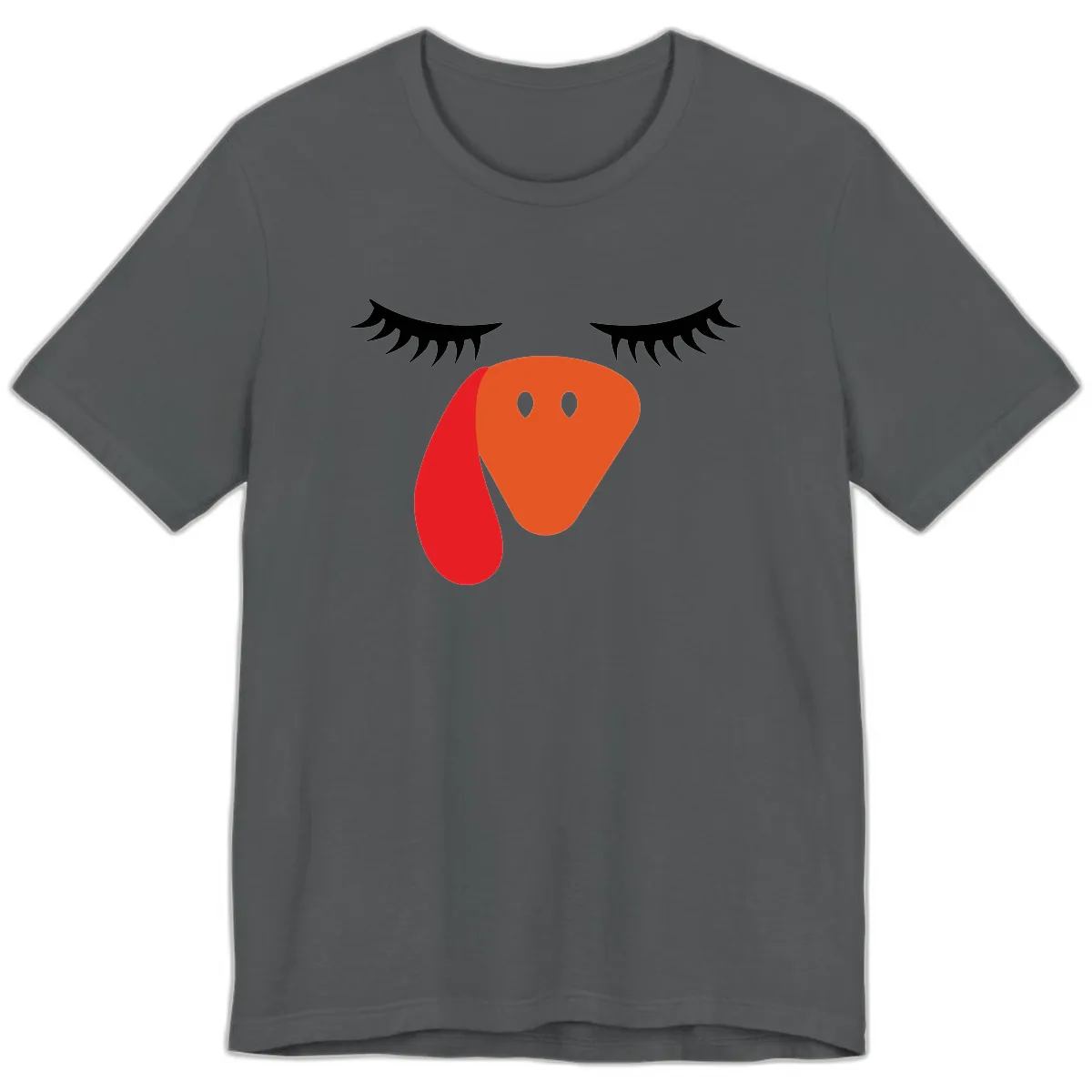 Funny Turkey Face Thanksgiving Premium T-Shirt in Asphalt