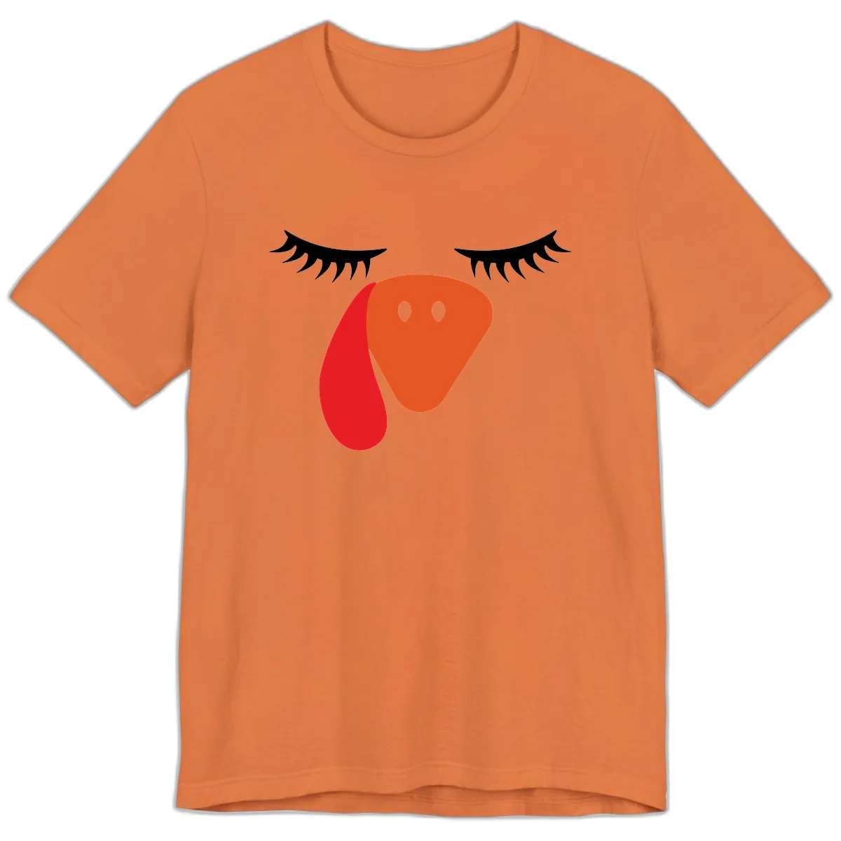 Funny Turkey Face Thanksgiving Premium T-Shirt in Burnt Orange
