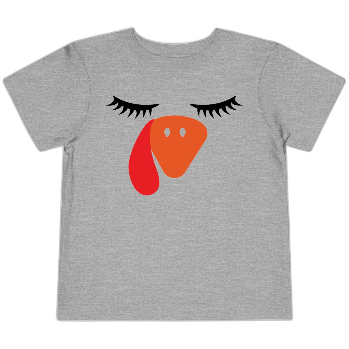 Funny Turkey Face Thanksgiving Toddler T-Shirt in Athletic Heather
