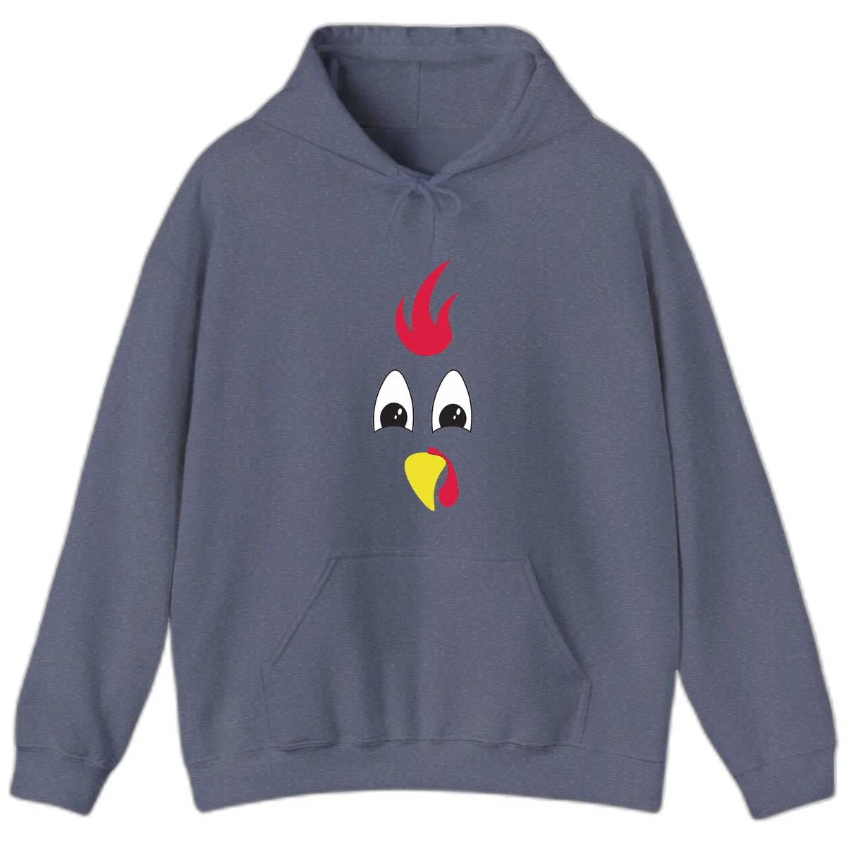 Rooster Face Turkey Trot Design Hoodie in Heather Navy