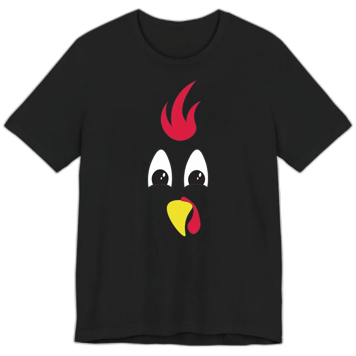 Rooster Face Turkey Trot Design Premium T-Shirt in Black