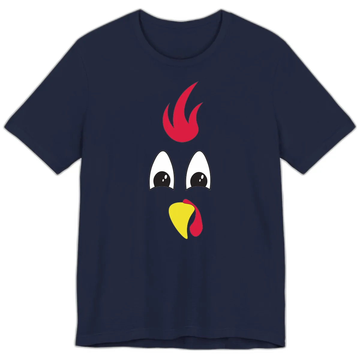 Rooster Face Turkey Trot Design Premium T-Shirt in Navy