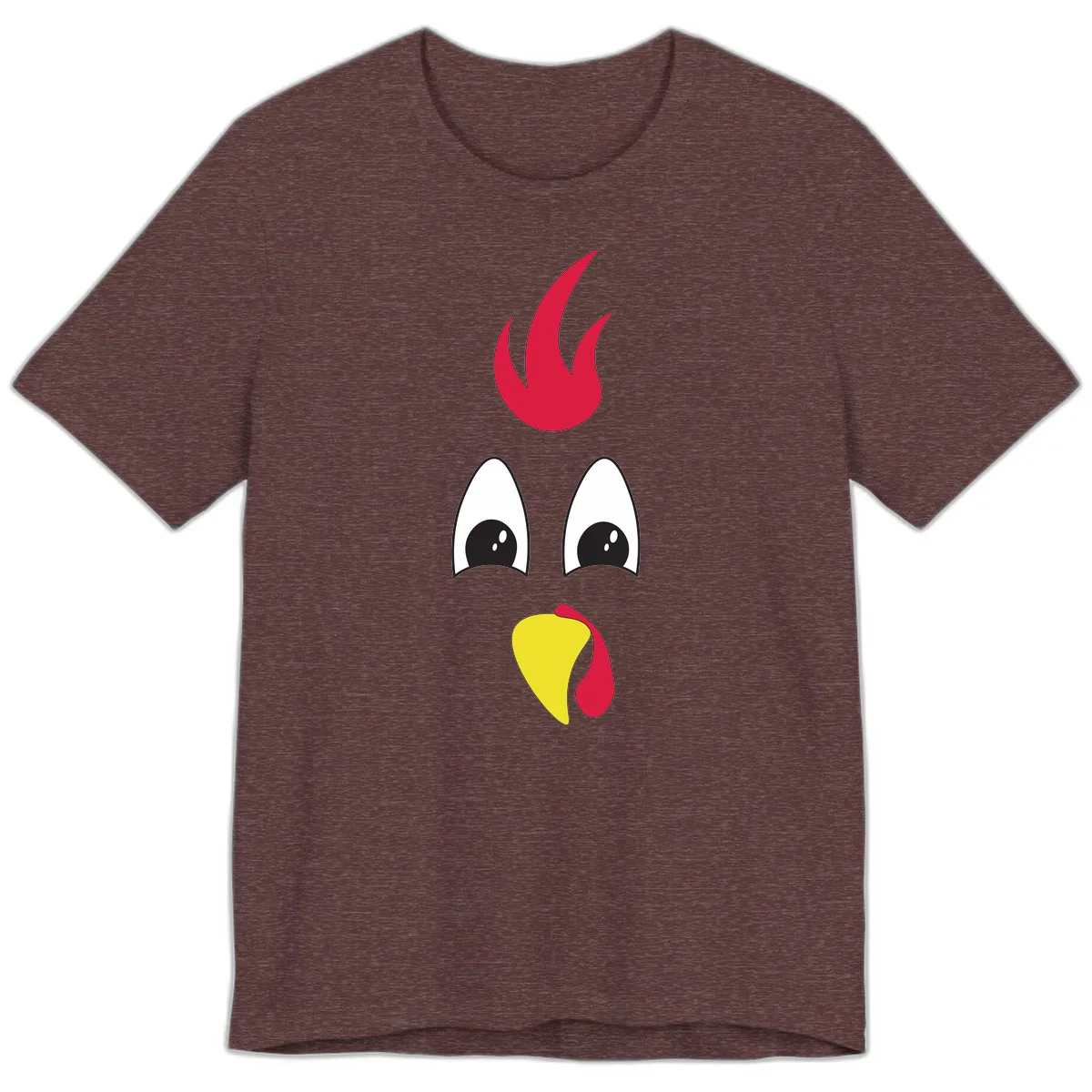 Rooster Face Turkey Trot Design Premium T-Shirt in Heather Maroon