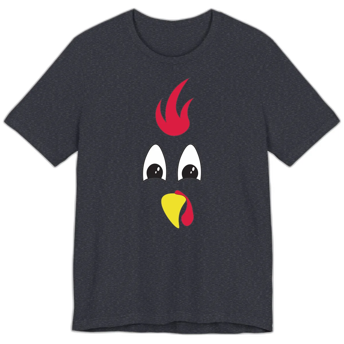 Rooster Face Turkey Trot Design Premium T-Shirt in Heather Navy