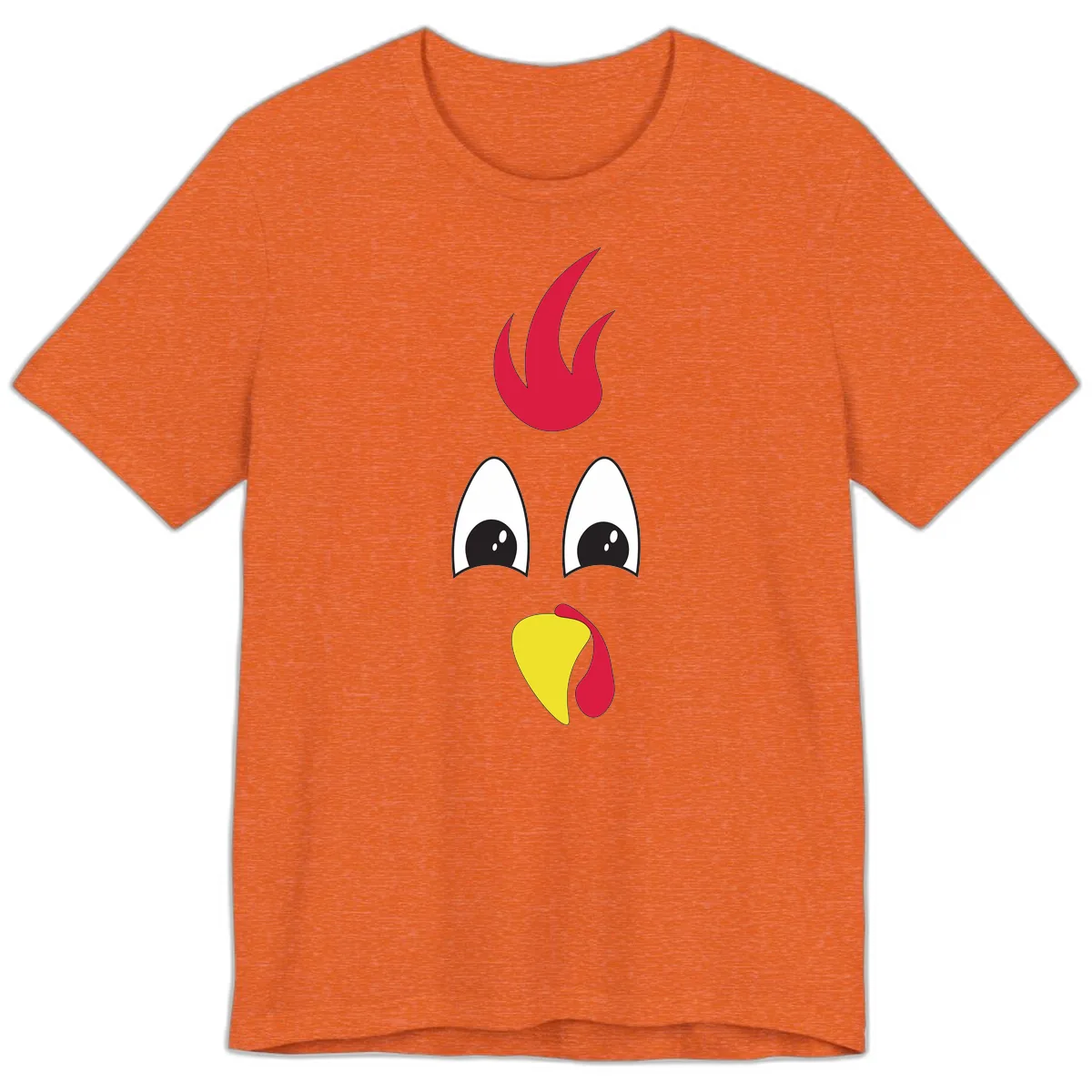 Rooster Face Turkey Trot Design Premium T-Shirt in Heather Orange