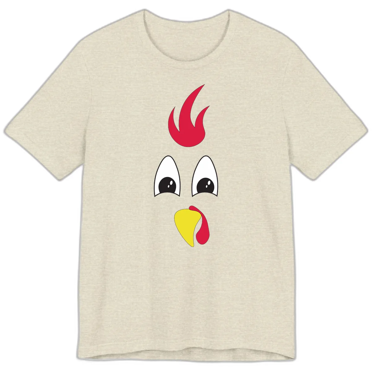 Rooster Face Turkey Trot Design Premium T-Shirt in Heather Prism Natural
