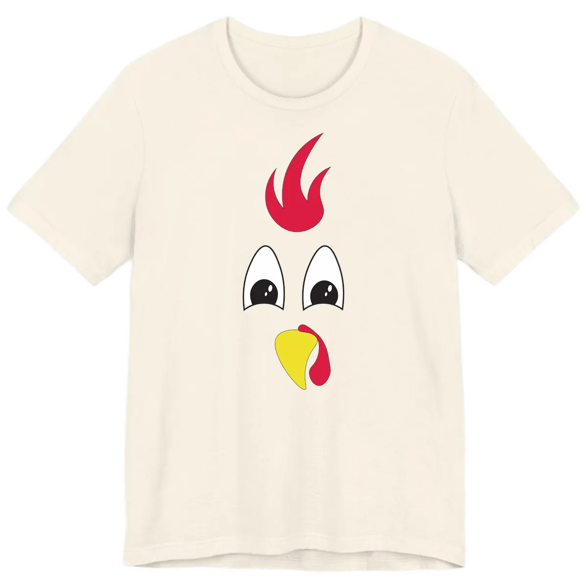 Rooster Face Turkey Trot Design Premium T-Shirt in Natural