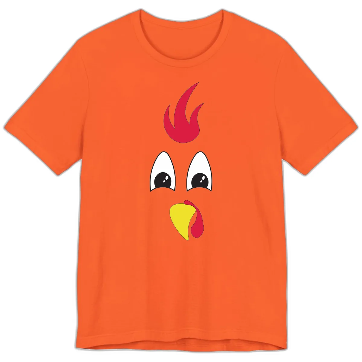 Rooster Face Turkey Trot Design Premium T-Shirt in Orange