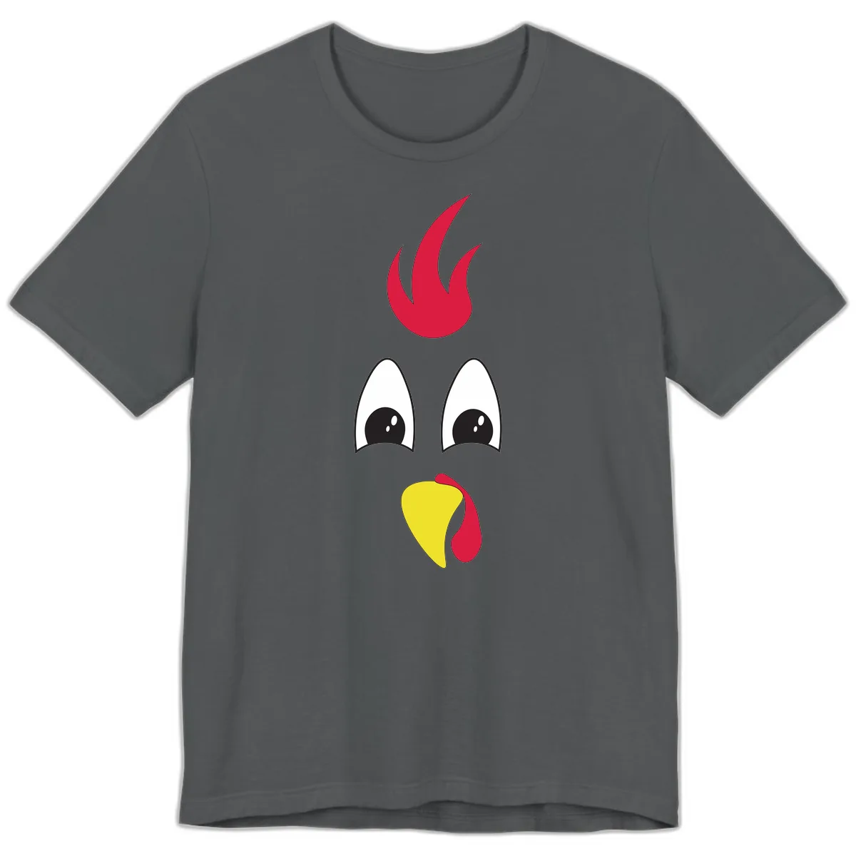 Rooster Face Turkey Trot Design Premium T-Shirt in Asphalt