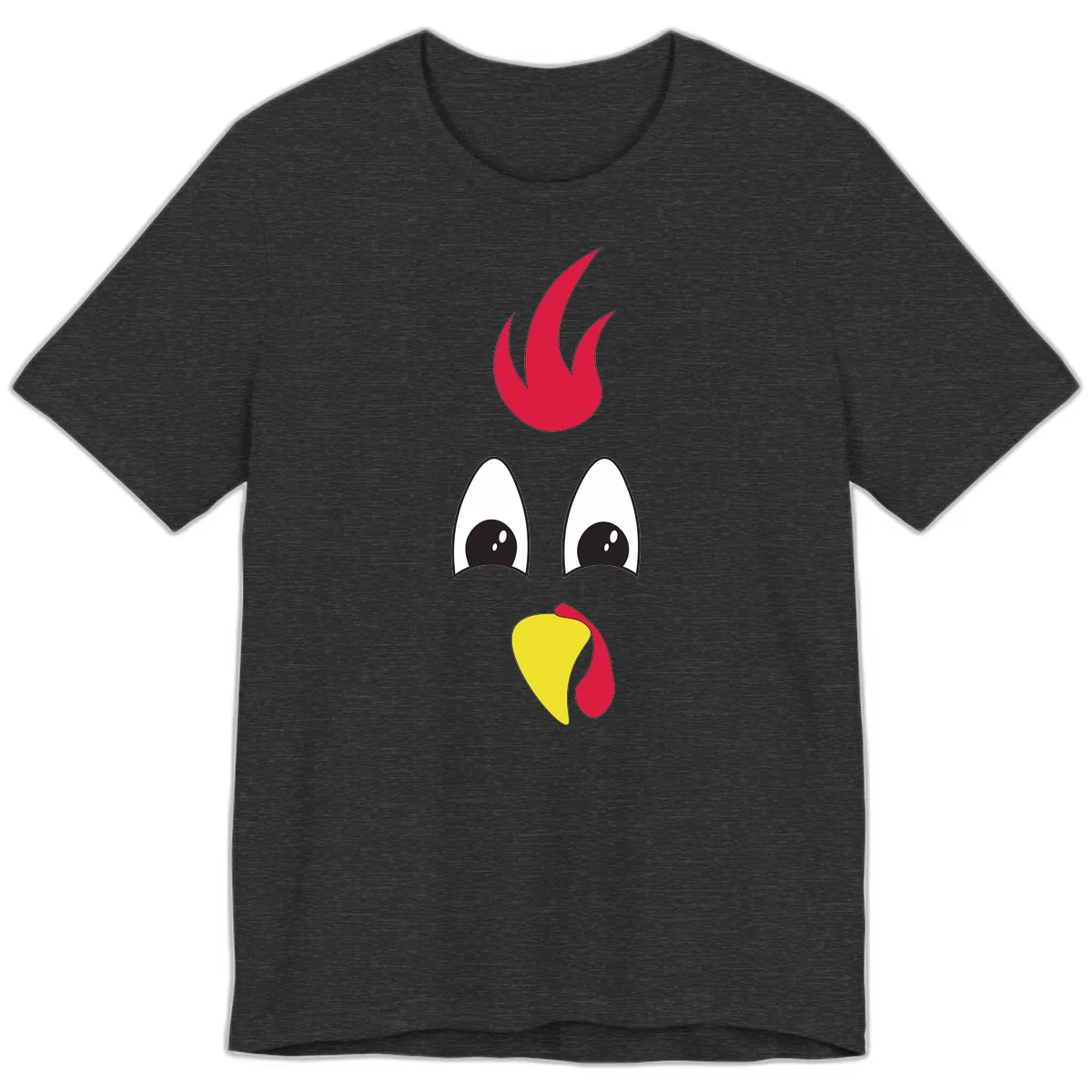 Rooster Face Turkey Trot Design Premium T-Shirt in Dark Grey Heather