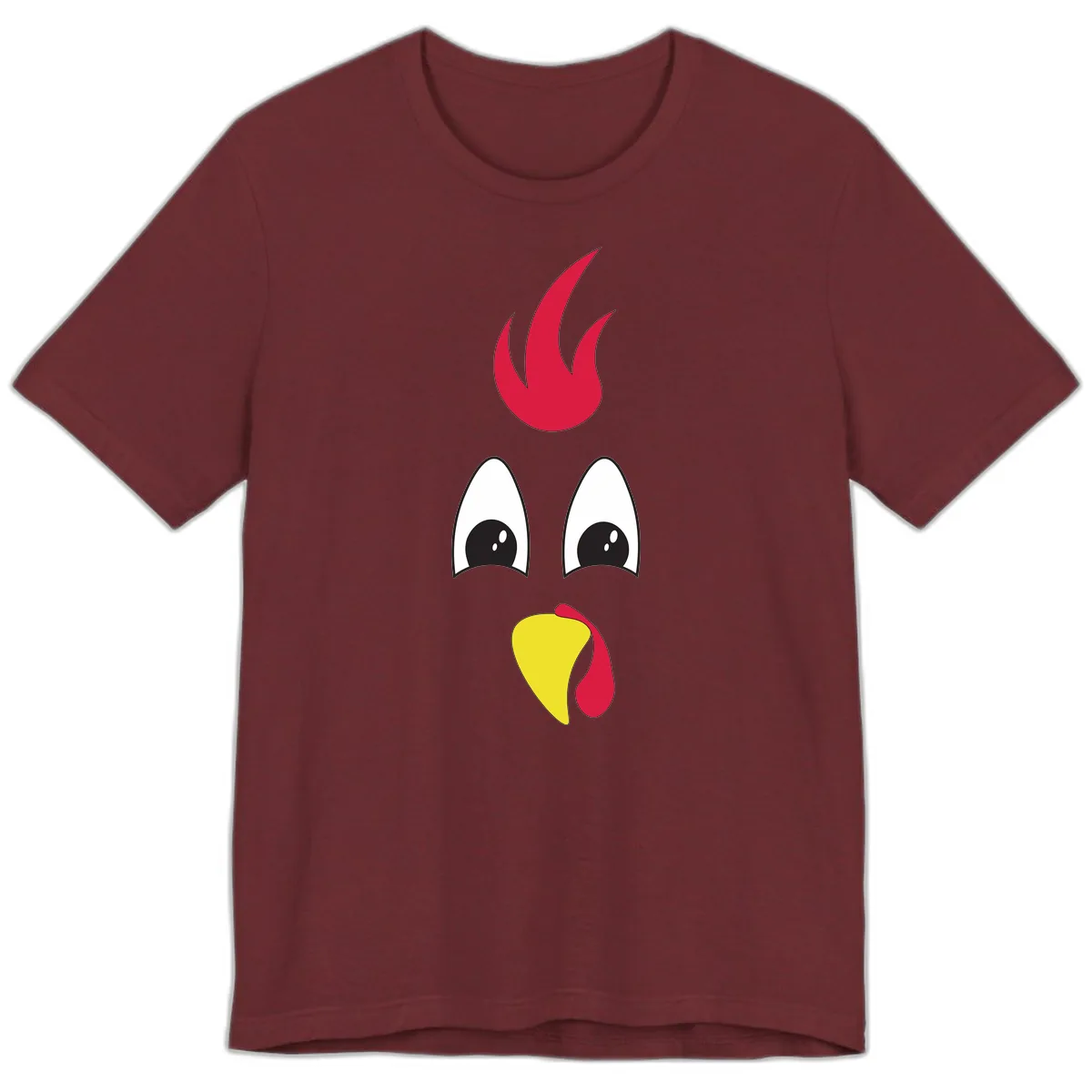 Rooster Face Turkey Trot Design Premium T-Shirt in Heather Cardinal