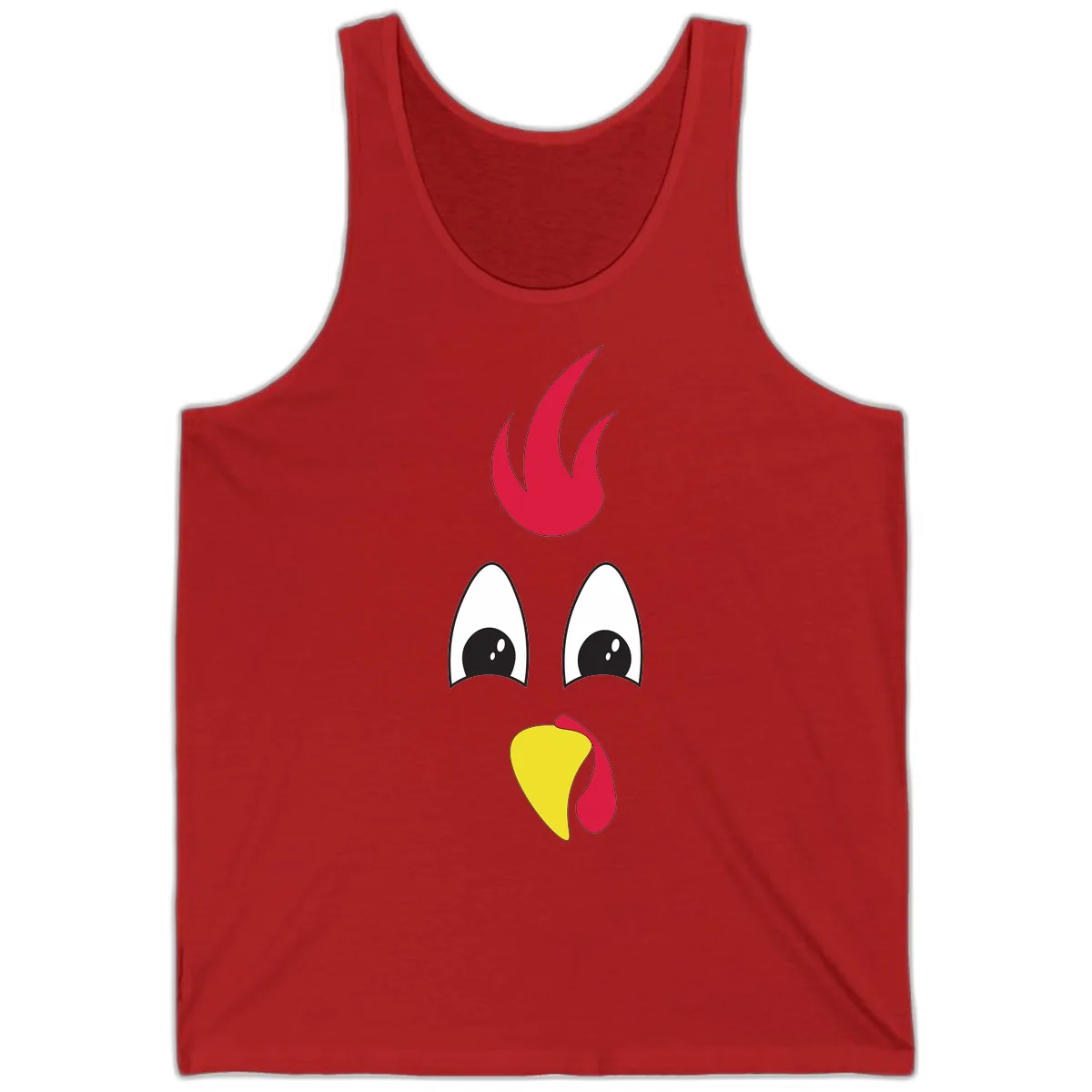 Rooster Face Turkey Trot Design Tank in Red