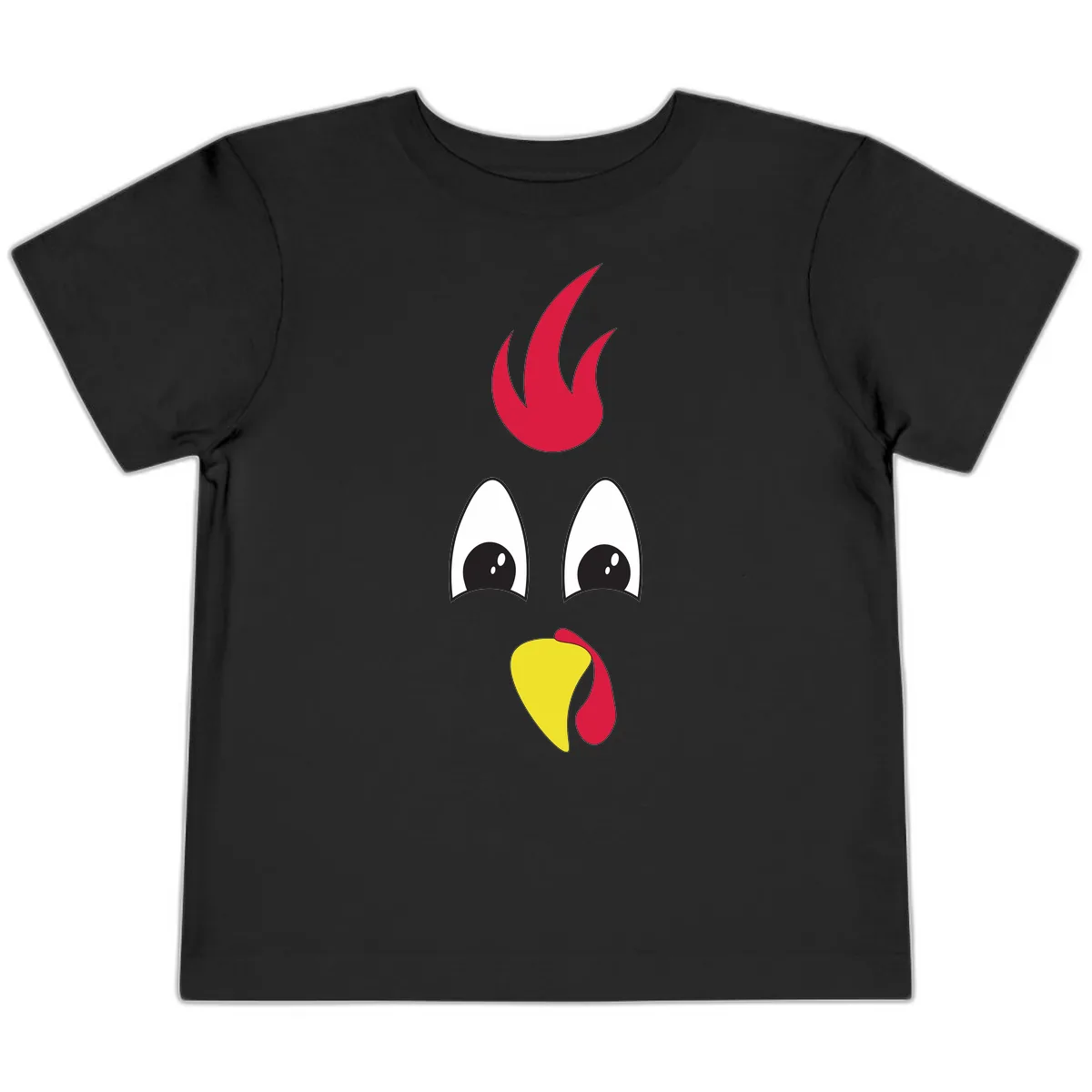 Rooster Face Turkey Trot Design Toddler T-Shirt in Black