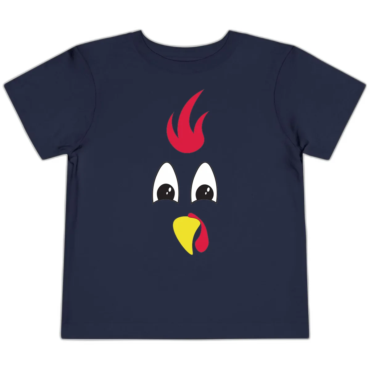 Rooster Face Turkey Trot Design Toddler T-Shirt in Navy